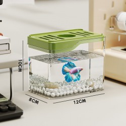 Goldfish Tank Small Household Plastic Aquarium with Light Beautiful Desktop Landscape for Living Room Pet Cage