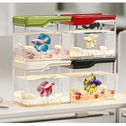 Goldfish Tank Small Household Plastic Aquarium with Light Beautiful Desktop Landscape for Living Room Pet Cage
