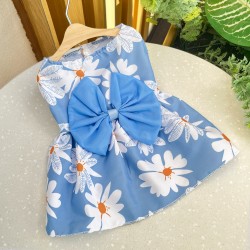 Custom Dog Bowknot Dress Dog Clothes for Small Dog Girl