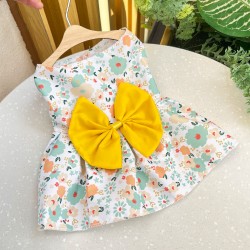 Custom Dog Bowknot Dress Dog Clothes for Small Dog Girl