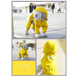 Custom Dog Four-legged Raincoat Breathable Pet Clothing Leisure Outdoor Dog Clothing Spring and Summer Cartoon Solid