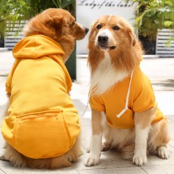 Custom Dog Sweater Hoodies Fleece Warm Sweatshirt Pet Clothes with Pocket to Store Dog Food