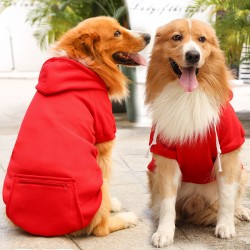 Custom Dog Sweater Hoodies Fleece Warm Sweatshirt Pet Clothes with Pocket to Store Dog Food