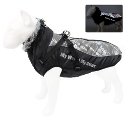 Custom Pet Winter Jacket Waterproof Fur Collar Medium and Large Dog Jacket