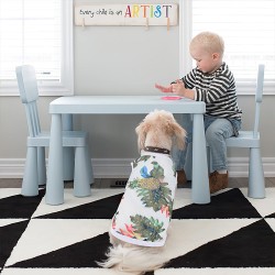 Breathable Dog Beach Shirts New Design Dog Summer Polyester Cartoon Print Pet Apparel Vests Stocked