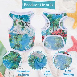 Breathable Dog Beach Shirts New Design Dog Summer Polyester Cartoon Print Pet Apparel Vests Stocked