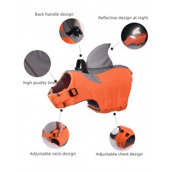 Dog Shark Fin Jacket Pet Life Jacket Medium and Large Puppy Reflective Swimwear