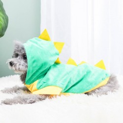 Dinosaur Hooded Dog Hoodie Autumn and Winter Warm Fleece Dog Clothes Coat Clothing Wholesale