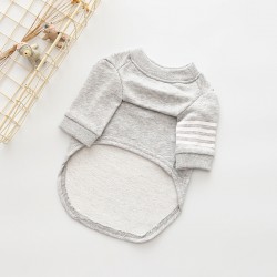 Wholesale Pullover Cotton T-Shirts Clothing Bulldog Classic Solid Color Striped Clothes Dog Pullover T-shirts Cotton Opp Bag