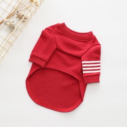Wholesale Pullover Cotton T-Shirts Clothing Bulldog Classic Solid Color Striped Clothes Dog Pullover T-shirts Cotton Opp Bag