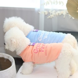 Pet Clothes Thin Vest Dog Cat Spring and Summer Customized Logo Cartoon Print Top Children Clothes Summer 4 Color