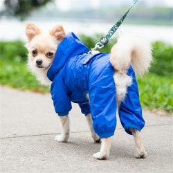 Wholesale Reflective Dog Raincoat Pet Clothes Four Legs Hooded Dog Raincoat