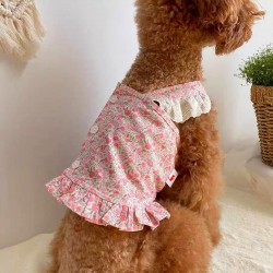 Dog Floral Summer Dress Pet Clothes Chihuahua French Bulldog Yorkie Small Dog Dress Pet Vest Dog Skirt Female