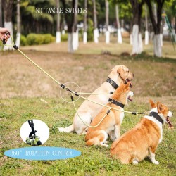 Nylon Dog Triple Leash Durable for Three Dogs Outdoor Training Double Leashes for Small Big Dogs