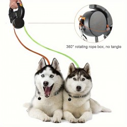 Retractable Multi-functional LED Leash Tractor Automatic Double-headed Leash With Poop Bags Dispenser