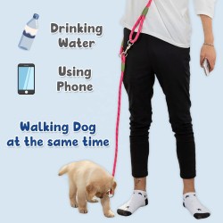 Dog Double Heads Leash Walking Leads Chew Resistant Dogs Nylon Leash 2.3m 7.5Ft Leash for Dogs Camping