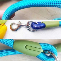 Pet Nylon Rope Leash With Swivel Lockable Hook Handle Climbing Rope Braided Dog Leash