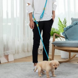 Pet Nylon Rope Leash With Swivel Lockable Hook Handle Climbing Rope Braided Dog Leash