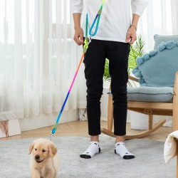 Pet Nylon Rope Leash With Swivel Lockable Hook Handle Climbing Rope Braided Dog Leash