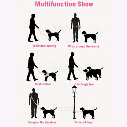 Durable Dog Slip Leash Solid Nylon Leash Double Handle Nylon Dog Lead 5 Colors Padded