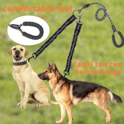 Custom Dog Nylon Leash Adjustable Reflective Two Hook Pet Dogs Double Ended Nylon Leads