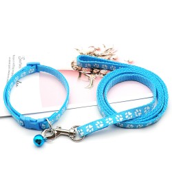 Custom Walking Training Leash Training Small Medium Adjustable Cat Dog Collar Leash Soft Nylon Print Pet Dog Harnesses Rope