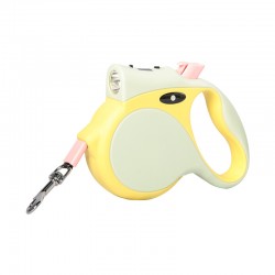Custom Pet Extendable Leash Nylon Pet Rope Retractable Dog & Cat Leash Reflective Carabiner With Led Light