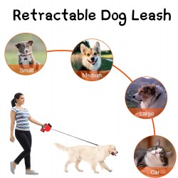 Wholesale Pet Flexible Leash Tractor Rope With Light With Garbage Bag Portable Dog Traction Rope in Stock