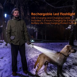 Automatic Dog Walking Leash With Led Flashlight and Poop Bag Dispenser Small Medium Large Dogs