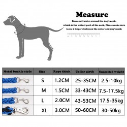 Dog Adjustable Braided Leash Nylon Rope Dog Collar and Leash Set Fashion Pet Collars Leashes