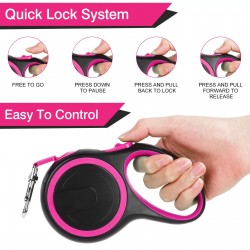 Retractable Dog Strong Leash Anti-bite Nylon Tape for Small Medium Dogs Heavy Duty Pet Walking Leash