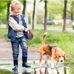Retractable Dog Strong Leash Anti-bite Nylon Tape for Small Medium Dogs Heavy Duty Pet Walking Leash