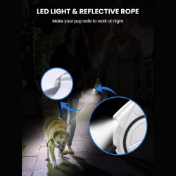 Wholesale Dog Illuminate Leash Durable Training Walking Safety Dog Rope 5m Retraction Length With Garbage Bag Box