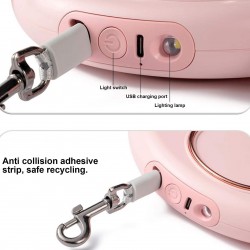 Custom Dog Retractable Leash Rope With Led Light Ergonomic Handle Puppy Adjustable Traction Belt Dog Walking Running Leash