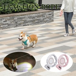 Custom Dog Retractable Leash Rope With Led Light Ergonomic Handle Puppy Adjustable Traction Belt Dog Walking Running Leash