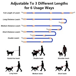 Adjustable Pet Training Leash Tactical Dog Walking Slung Shoulder Hands Free Leashes Running Dog Leash