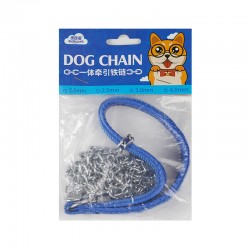 Dog Stainless Steel Leash Welded Link Dog Chain with Leather Handle Cadenas Para Perro