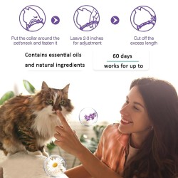 Plant Oil Calming Collar 4 Pack Cat Calming Collar 30 Days Black Pet Care Calming Collar Reduces Stress