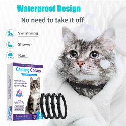 Plant Oil Calming Collar 4 Pack Cat Calming Collar 30 Days Black Pet Care Calming Collar Reduces Stress