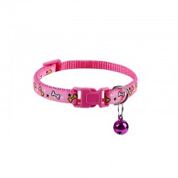 Polyester Pet Adjustable Collar With Bell Adjustable Quick Release Buckle Collar Small Dog Collar