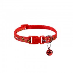 Polyester Pet Adjustable Collar With Bell Adjustable Quick Release Buckle Collar Small Dog Collar