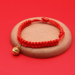 Cat Red-Rope Adjustable Collar Adjustable Hand Knitting Dog Long Life Safe Lock Fortune Bell Cat Pet Collar