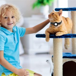Cat Tracker Protective Collar Adjustable Air Tag Holder Anti-loss Reflective Kitten Collar Belt With Bell