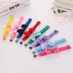 Cat Handmade Colorful Collar With Bell Adjustable Pet Collars Necklace for Small Dogs Cats Breakaway Collar With Bow Tie