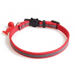 Reflective Dog Adjustable Collar With Bell Size Puppy Neck Strap Belt Suitable for Cat and Small Doggie Necklace