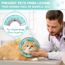 Cat Cone Recovery Collar Soft Recovery Collar for Small Large Cats Adjustable Elizabethan Collar for Cats