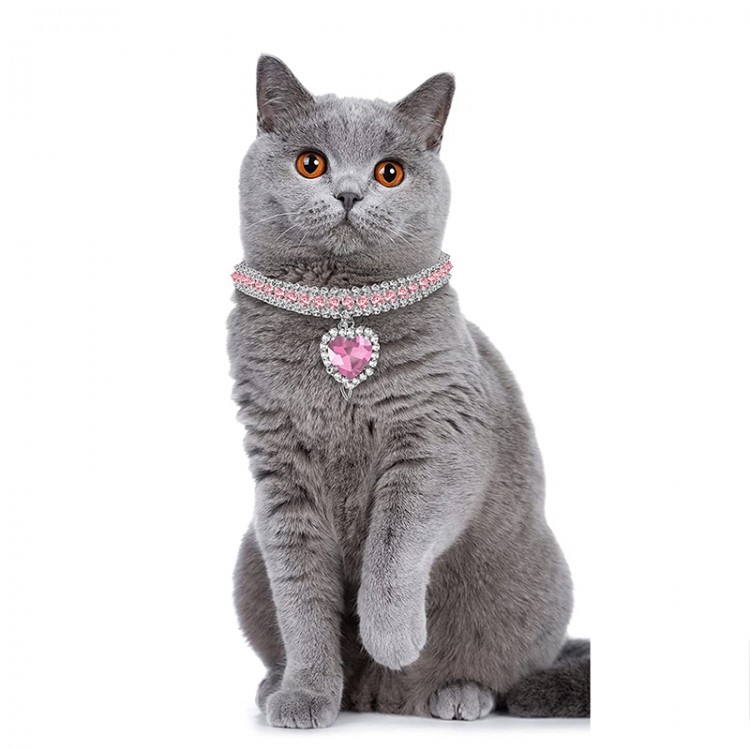Rhinestone Cat Pendant Collar Rhinestone Cat Pendant Collar