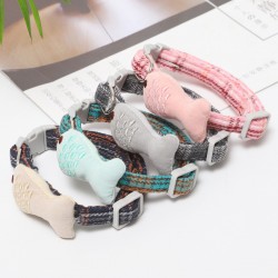 Cat Cotton Adjustable Collar Product Hot Sale Colorful Plaid Design Cat Collar