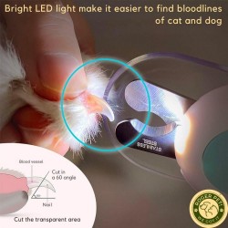 Baffle Pet Nail Trimmer Modern Design Electric Led Light Transparent Cat Grooming Tool