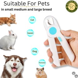 Baffle Pet Nail Trimmer Modern Design Electric Led Light Transparent Cat Grooming Tool